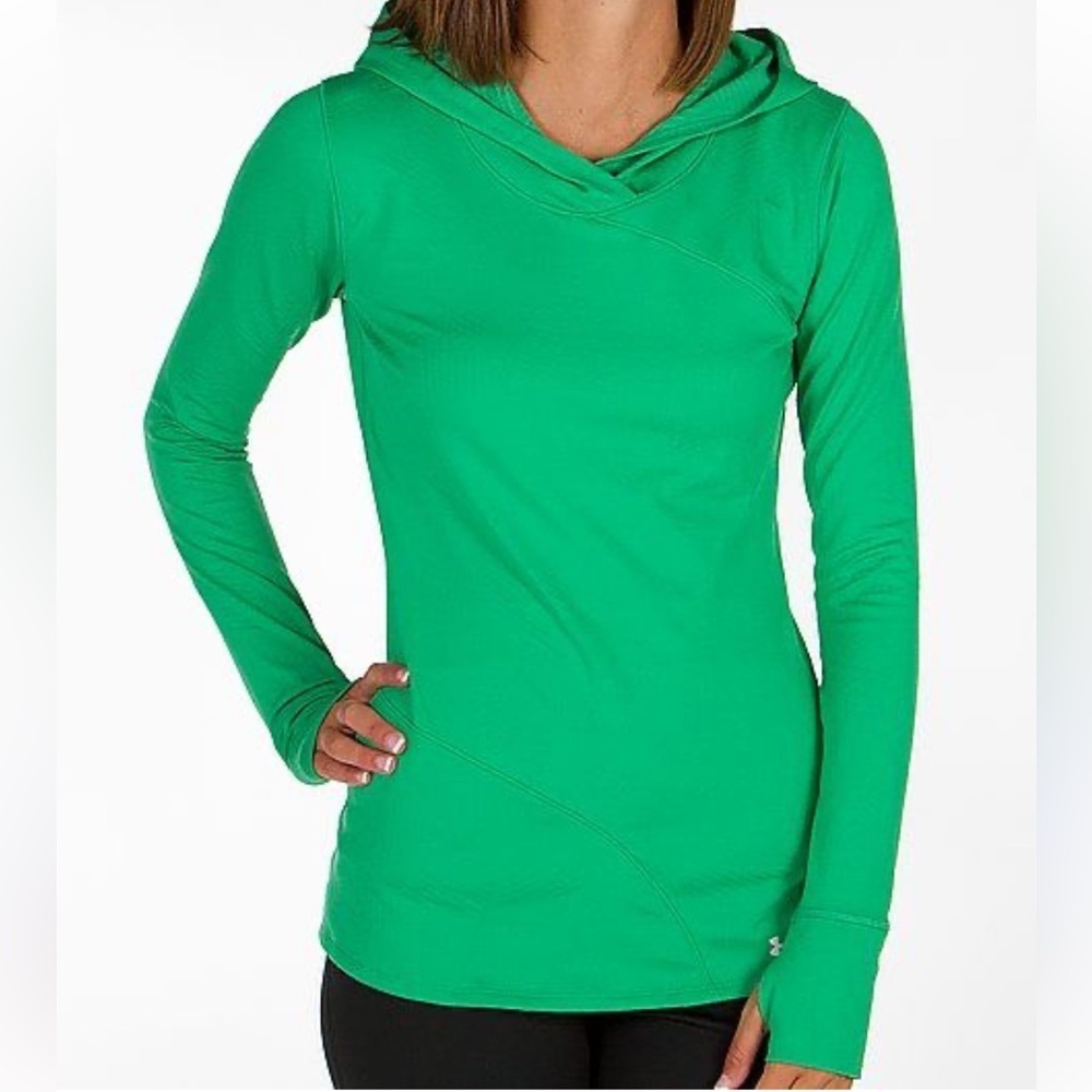 UNDER ARMOUR ColdGear Infrared EVO Hoodie Green Size Large Fitted